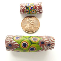 Millefiori Antique Venetian Trade Beads, Collector Set of 2