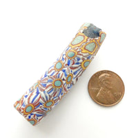 Millefiori Antique Venetian Trade Bead, Complex Chevron Cane with TQ, 56mm Long.