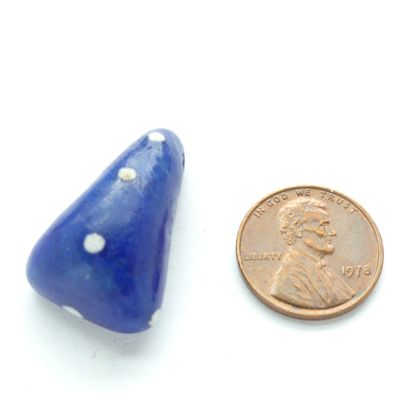 Kiffa, Vintage, Blue with White Dots, Perfect, 30mm Tall by 18mm Wide at Base