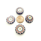 Chevrons, Venetian New Sliced Beads About 5x20mm, Set of 4