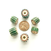 Chevrons, Antique Venetian Green, Graduated Sizes 12x14 to 10x12mm, Set of 6