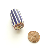 Chevron, Antique Venetian, Large Long 6-Layer Bead, 40x20mm