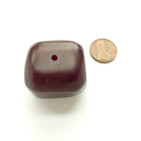 African Amber, Rare Dark Red, Nearly Cube Shaped, 23x33x33mm