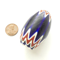 Chevron, Giant Antique Venetian 6-Layer Bead, 50x31mm