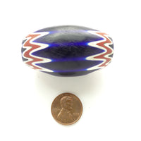 Chevron, Giant Antique Venetian 6-Layer Bead, 50x31mm