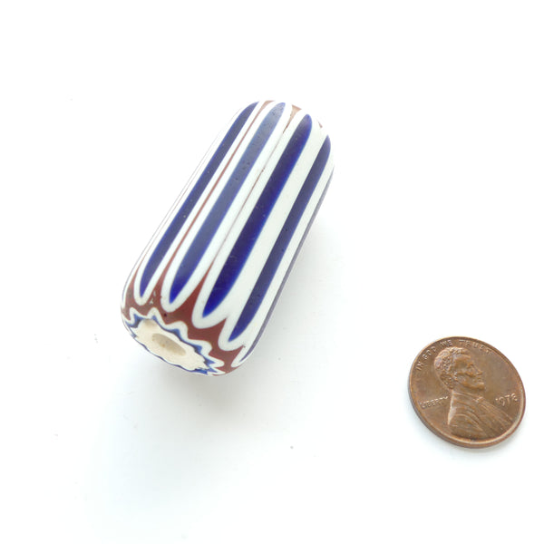 Chevron, Antique Venetian 6 Layer Bead, 49x23mm