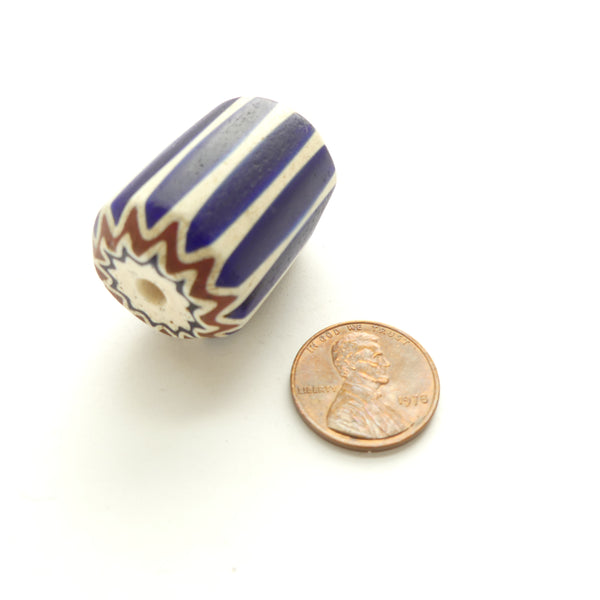 Chevron, Antique Venetian Trade Bead,  32x23mm