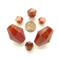 Agate, Faceted in Idar-Oberstein for the African Trade, Set of 6 Beads