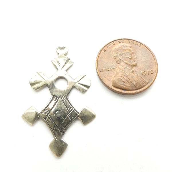 Moroccan Silver Agadez Cross, Mini, 34mm Long