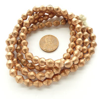 Copper, Ethiopian Bicone Beads 8x7mm on long 30-inch Strands