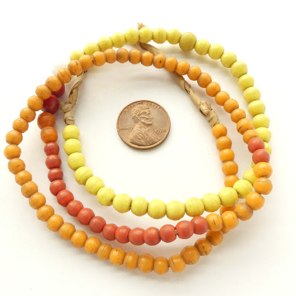 Molded Vintage Glass (Prosser) Beads, Mulit-Color and Multi-Size on 22-inch Strand