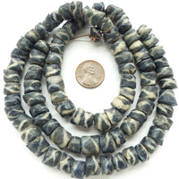 Powderglass, Early "Rattlesnake" Bead Imitation, 8x10mm on 26-inch Strand