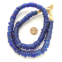 Dogon Donuts, Blue Extra Large Hole Beads on 22-inch Strands