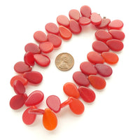 Wedding Beads, Antique Tabular Shape, Red on Short 11-inch Strand