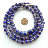 Chevrons, Antique Venetian Trade Beads, Rare Strand of Perfect Small Beads, 30 inches