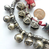 Bells Necklace, Antique Burmese Chin Bells and Rings, 22 inches