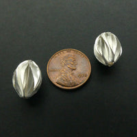 Thai Silver "Pods" Brushed Silver Finish, 15x12mm, Sold Individually