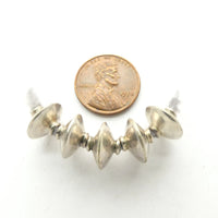 Indian Silver Bicones Smooth with Collar, 8x11mm, Sold Individually