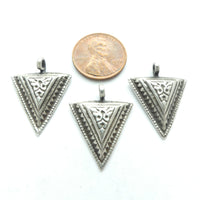 Indian Silver, Vintage Triangle Pendant, 25mm Long, Sold Individually