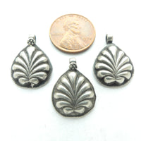 Indian Silver, Vintage Mini Pendants, Palm Leaf Shape, 20mm Long, Sold Individually