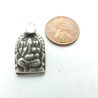 Indian Silver, Vntage Small Pendant, Ganesha, 15x24mm