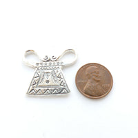 Thai Silver, Stamped Spirit Lock Pendant, 30x25mm