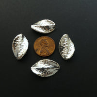 Thai Silver, Hammered Flat Oval Twisted, 23x19mm, Sold Individually