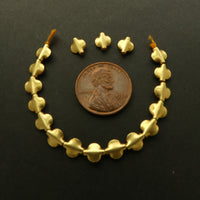 Gold 18k Vintage Indian Beads, Smooth Coin Shape Channel, 7x5nnm Sold Individually