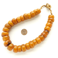 Tibetan Faux Amber, Medium Color, Strand of 30 Beads, Approx 12x16-18mm