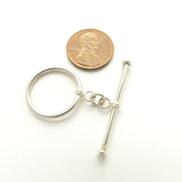 Clasp, Sterling Silver Toggle, Large Smooth,  Ring 20mm Diameter