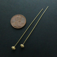 Headpins, Gold Vermeil with Large Granulated Heads, 24 Gauge Wire, 2.5 Inches Long