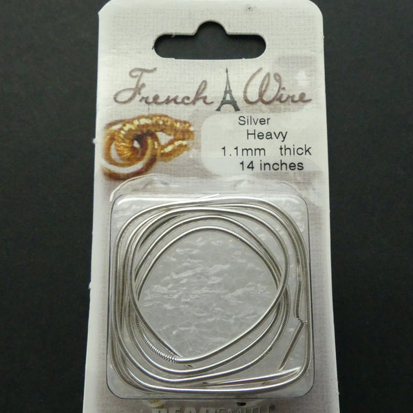 French Wire, Silver, Heavy, Package of 14 inches