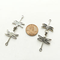 Clasp, Sterling Silver Hook & Eye, Dragon Fly Designs 52mm, Sold Individually