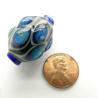 Tom Boylan Bead, Medium with Blue Eyes, 31x24mm