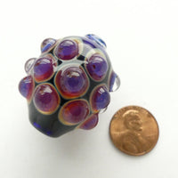 Tom Boylan Bead, Large with Many Sunset Color Eyes 35x29mm