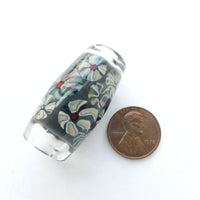 Don Jay Schneider, Large, Slightly Tapered Clear Cylinder with Band of Mosaics, 39x19mm