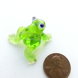 Frog Bead, Artist Unknown, Cute Green Frog, 29x28mm