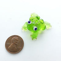 Frog Bead, Artist Unknown, Cute Green Frog, 29x28mm