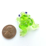 Frog Bead, Artist Unknown, Cute Green Frog, 29x28mm