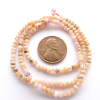 Opal, Pink, Faceted Round 3mm Beads on 16-inch Strand