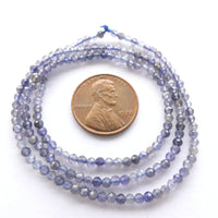 Iolite, Faceted Round 2mm Beads on 14-inch Strands