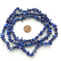 Lapis Lazuli, Chips Irregular on Long 36-inch Strands