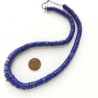 Lapis Lazuli, Slices, Faceted and Slightly Graduated 6-13mm on 18-inch Strands