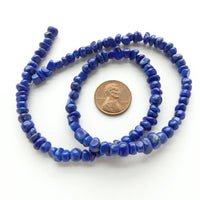 Lapis Lazuli, Nuggets, Small Tumbled about 4mm Diameter on 16-inch Strands