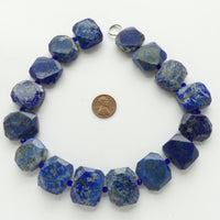 Lapis Lazuli, Octagonal, Flat Faceted Beads, 20x22mm on 15-inch Strands