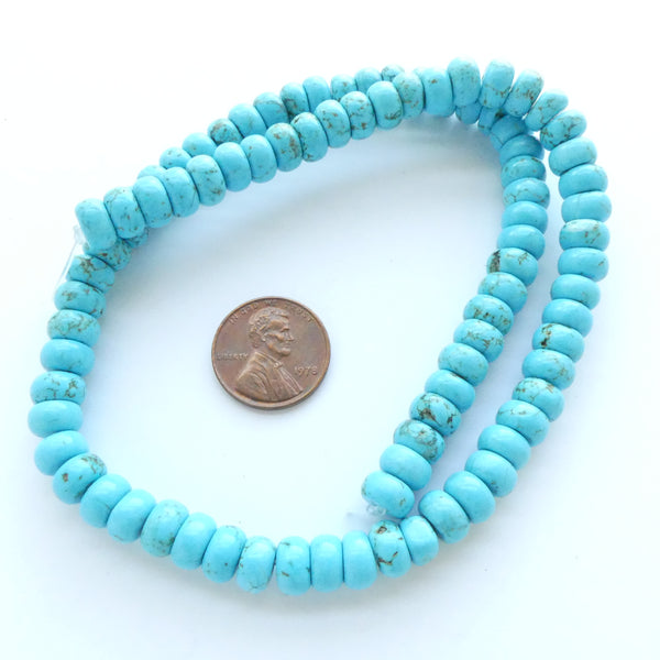 Turquoise, Slices (aka Tires0 5x8mm on 16-inch Strands