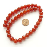 Carnelian,  Round 10mm Diameter on 16" Strands