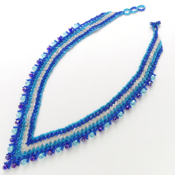 Crystal Vivi Necklace, Blue, Aqua and Silver, 19 inches