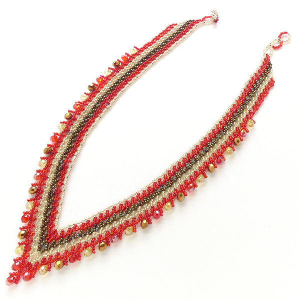 Crystal Vivi Necklace, Red, Bronze and Silver-lined Crystal, 19 inches