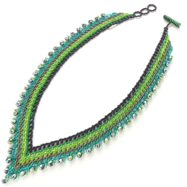 Crystal Vivi Necklace, Black, Bronze, Greens & Teal, 19 inche